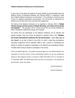 Children National Conference on Environment (February 2010) (157 KB)