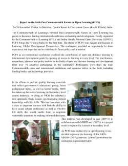 Sixth Pan Commonwealth Forum on Open Learning (PCF6) - Kochi (331 KB)