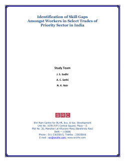 Identification of skill Gaps amongst Workers in select Trades of Priority Sector in India (29 KB)