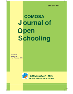 COMOSA Journal of Open Schooling - Vol III, No 2, July-December 2012 (1.07 MB)