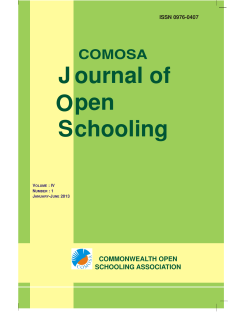COMOSA Journal of Open Schooling - Vol IV, No 1, January-June 2013 (588 KB)