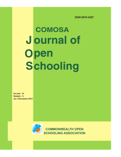 COMOSA Journal of Open Schooling - Vol IV, No 2, July-December 2013 (576 KB)