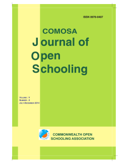 COMOSA Journal of Open Schooling - Vol V, No 2, July-December 2014 (746 KB)