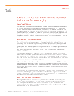 Unified Data Center White Paper: Efficiency and Flexibility to Improve Business Agility