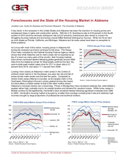 Foreclosures and the State of the Housing Market in Alabama