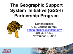 Census Geographic Support System Initiative New Census Products