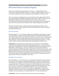 EECS Action Plan for Graduate Programs