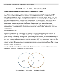Proposal for a Co-Degree Masters Program