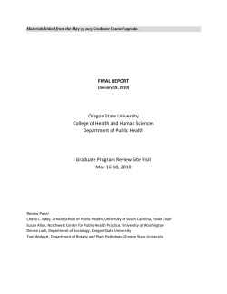 Public Health Graduate Program Review Final Report