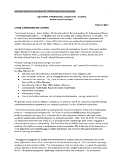 Math Graduate Program Review