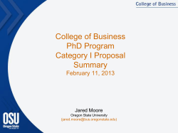 College of Business Proposal Highlights