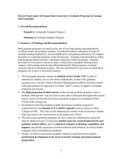 Geology and Geography Graduate Program Reviews
