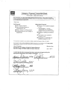 College of Public Health and Human Sciences Category I Rename Proposal