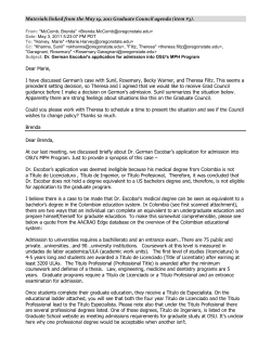 Application for Admission to MPH Program