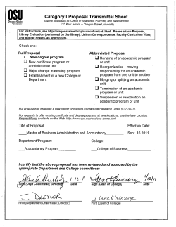 MBAA Category I Proposal