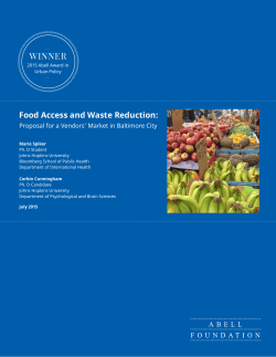 Food Access and Waste Reduction: Proposal for a Vendors' Market in Baltimore City