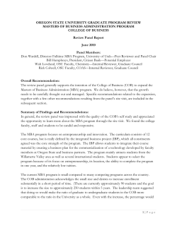 Report on COB-MBA Review