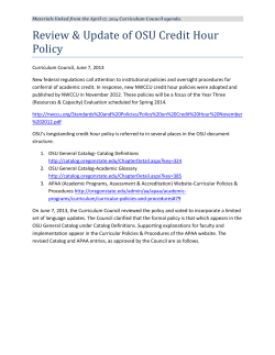 Revised Credit Hour Policy