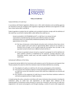 NWCCU Policy on Credit Hour