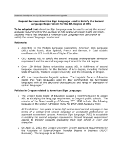 American Sign Language fulfilling a BA requirement