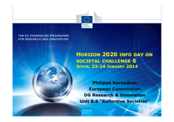 Presentaci de la Convocat ria "Societats Inclusives, Innovadores i Reflexives"