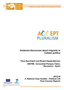 Intolerant Discourses about Migrants in Catalan Politics