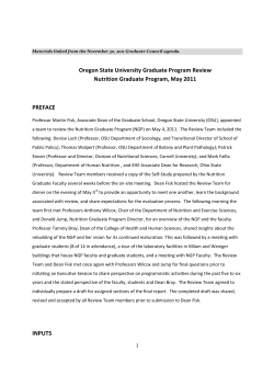 Nutrition Graduate Program Review