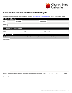 Additional information form