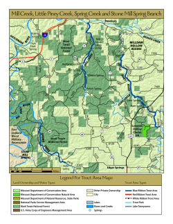 Mill Creek, Little Piney Creek, Spring Creek and Stone Mill Spring Branch Map