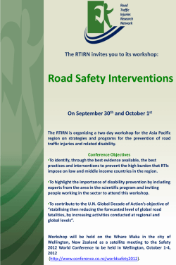 Road Traffic Injuries Research Network (RTIRN) Regional Workshop