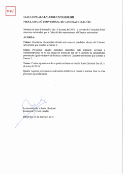 Proclamaci provisional de candidats electes