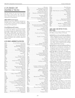 Courses of Instruction, Faculty Appendix