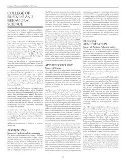College of Business Behavioral Science