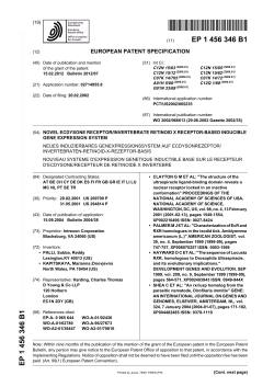 Patent number EP1456346