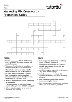Download revision crossword on the basics of promotion