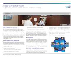 Cisco Connected Healthcare Overview
