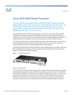 Cisco NCS 6000 Route Processor Data Sheet
