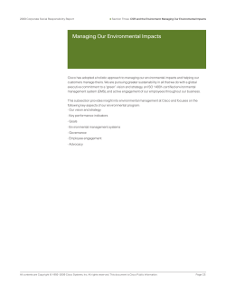 CSR and the Environment - Managing Our Environmental Impact