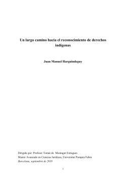 "Un largo camino hacia el reconocimiento de derechos ind genas"