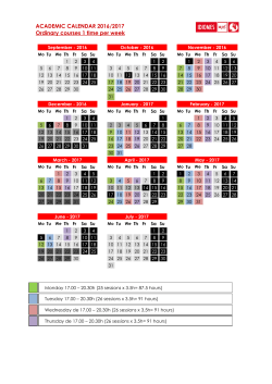 Annual Programme 90 h (once a week)