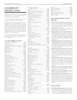 Courses of Instruction