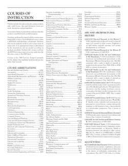 Courses of Instruction