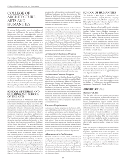 College of Architecture, Arts Humanities