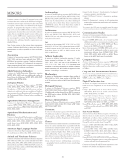 Minors, Programs and Degrees