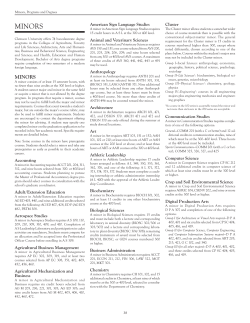 Minors, Programs and Degrees