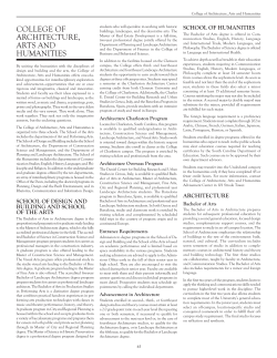 College of Architecture, Arts Humanities