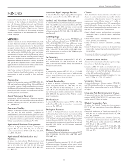 Minors, Programs and Degrees