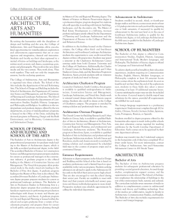 College of Architecture, Arts Humanities