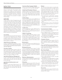 Minors, Programs and Degrees