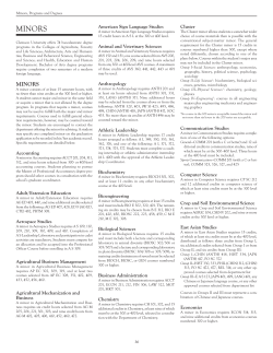 Minors, Programs and Degrees